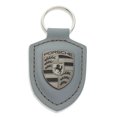 thumbnail image 1 of Llavero Porsche Turbonite de piel gris plomizo, 1 of 1