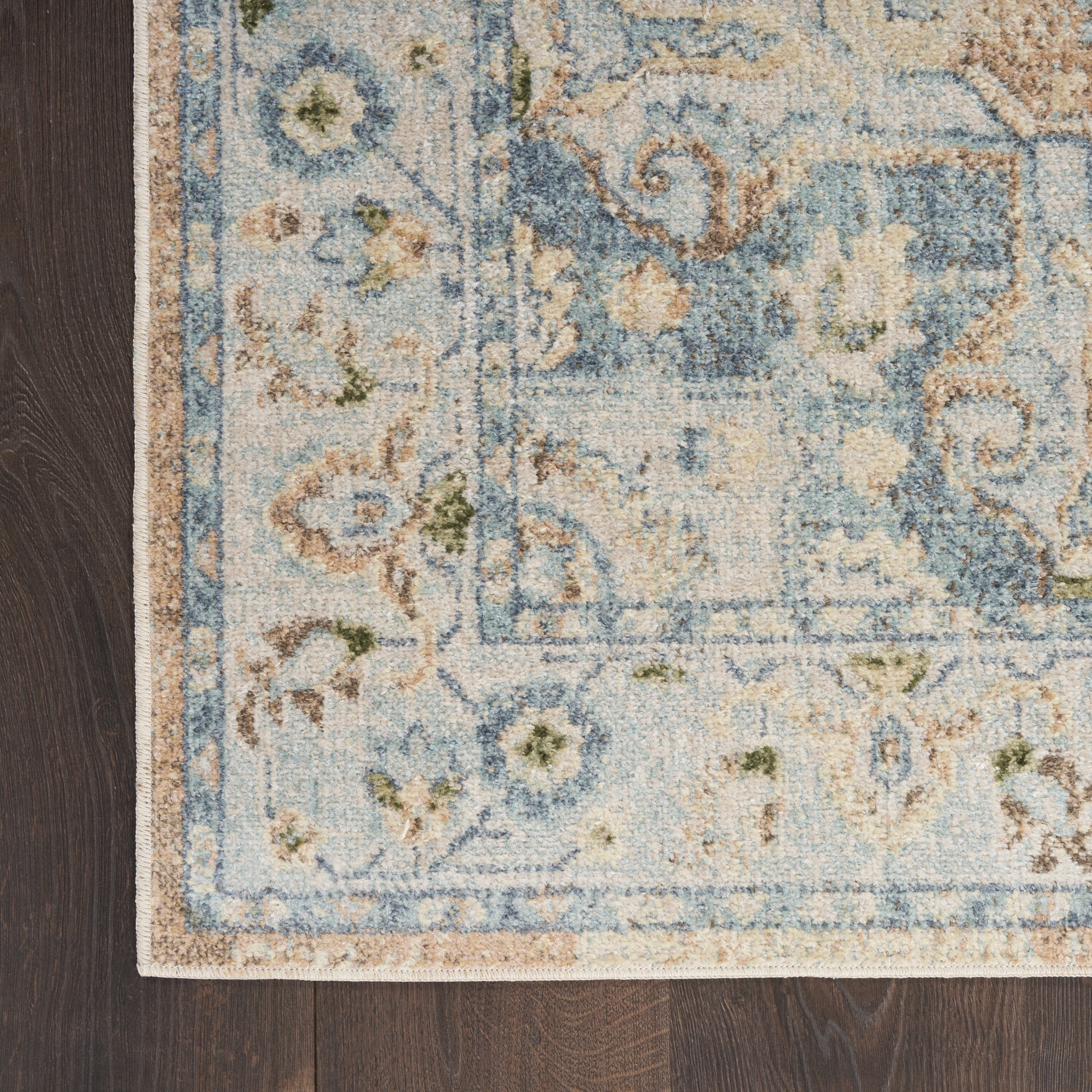 Nourison Astra Machine Washable Persian Beige Blue 6'7" x 9' Area Rug (7x9)