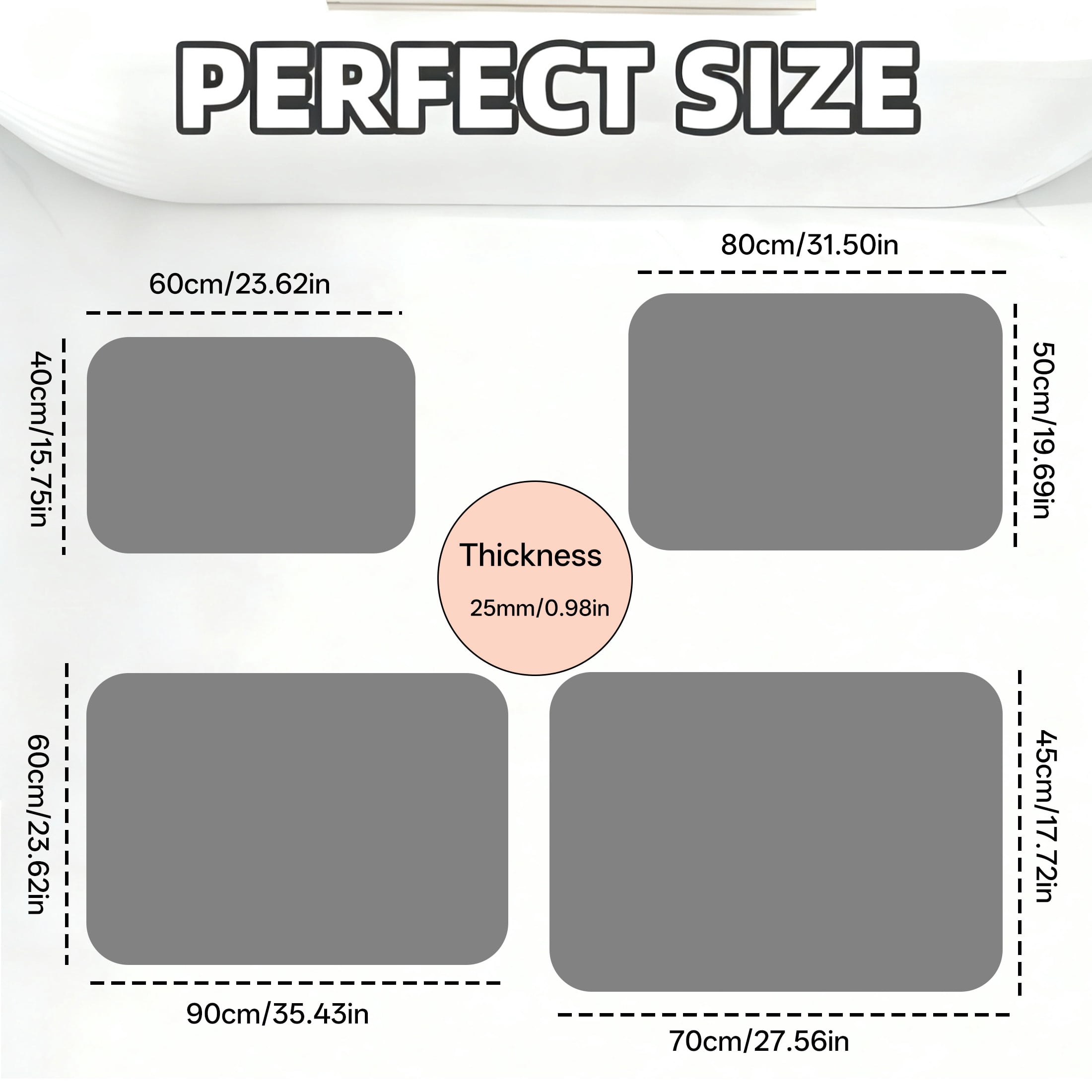 LAMIRO Shag Bath Rug, Non Slip Bath Mat for Bathroom, 16"x24", Dark Grey, Machine Wash