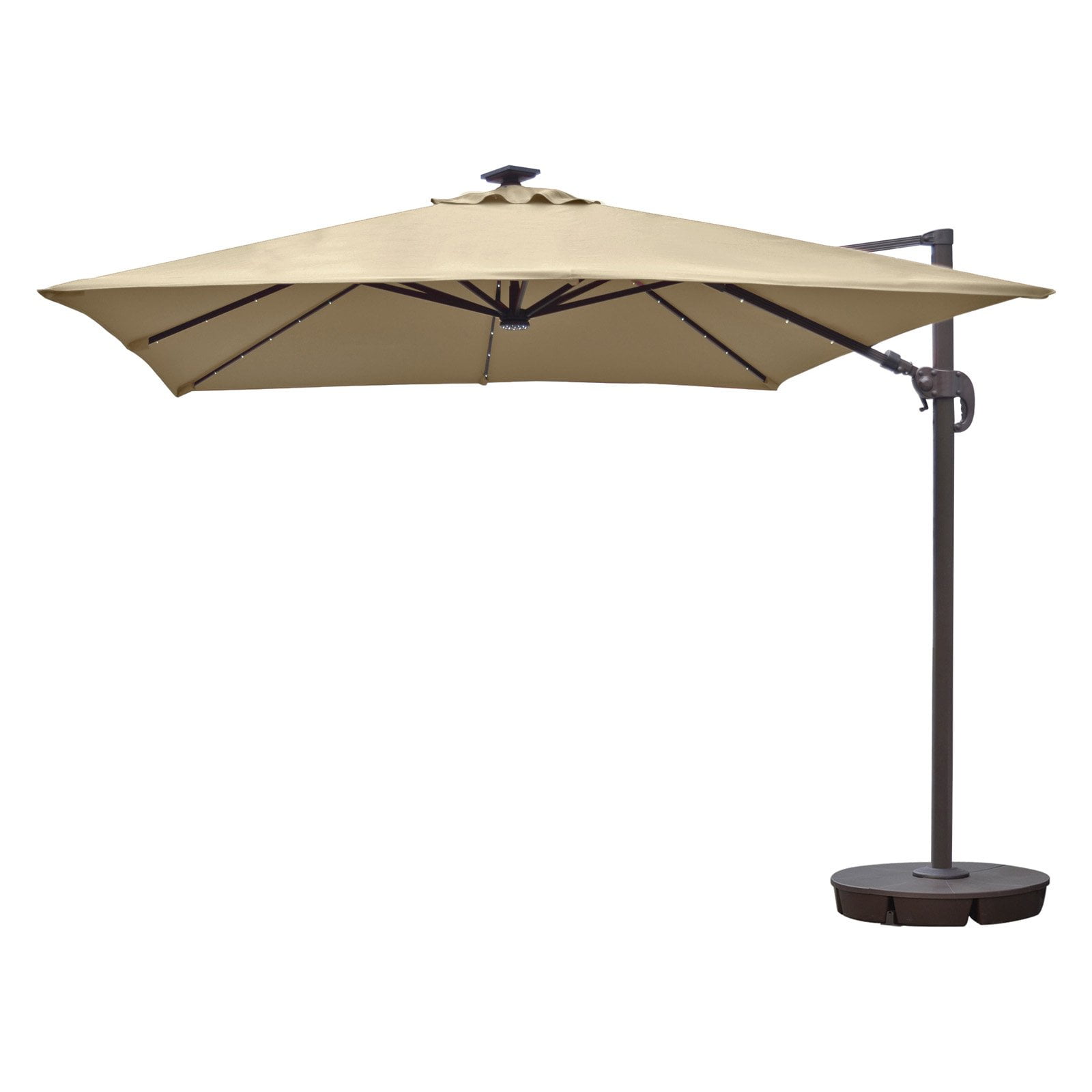 Island Umbrella Santorini Ii Fiesta 10 Ft Square Cantilever Solar Patio Umbrella Walmart Com Walmart Com