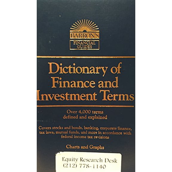Pre-Owned Dictionary Of Finance & Investment Terms (Paperback) 0764107909 9780764107900