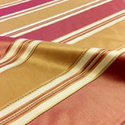110" Wide Width Multi Color Stripe Faux Silk Gold Red Fabric