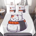 thumbnail image 1 of HAHDAXIA Cat Food Bedding Solid Comforter Set for All Seasons,3 Pieces(1 Comforter+2 Pillowcases),Soft Microfiber Bedding Set Full(79"x90"), 1 of 7