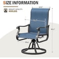 thumbnail image 3 of Techmilly Outdoor Dining Chairs , Patio Swivel Chairs Set of 2, Support 400lbs , Navy blue, 3 of 8