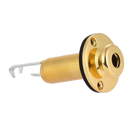 Guitar End Pin Jack Acoustic Electric Guitar Mono End Pin Endpin Jack Socket Plug 6.35mm 1/4 Inch Copper Material with Screws Guitar Parts Accessories ()