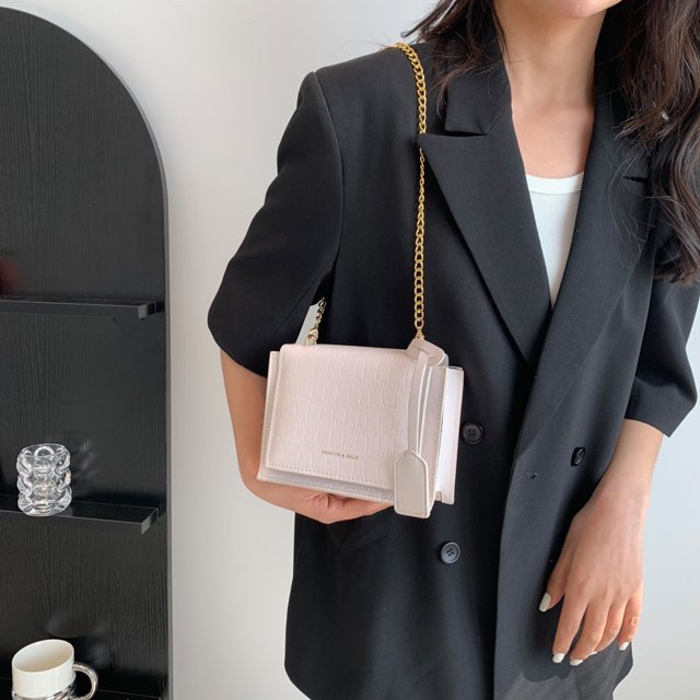 Bolsa De Hombro Bolsos cruzados para mujer, bolso cuadrado a la moda, cadena, bolso informal para mujer (blanco) Likrtyny Para Estrenar