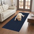 thumbnail image 2 of Hallway Runner Rug 2'x6', Navy Blue Plaid Grid Kitchen Runner Rugs Non-Slip Carpet Mats, Modern Abstract Blue Checkered Bedside Rugs Runners Washable Floor Carpet for Bathroom Laundry Room, 2 of 8