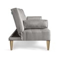thumbnail image 4 of Sofá Cama Makora Queen Con Memory Foam, Color Gris Claro, Lino Respaldo Reclinable De 3 posiciones. Makora Con Portavasos, 4 of 10
