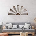 thumbnail image 2 of Jiibva 1pc 15inch Rustic Galvanized Metal Half Windmill Wall Sculpture Farmhouse Wall Art Home Decor Silver, 2 of 7