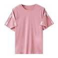 thumbnail image 3 of BloomJoy Scrubs for Women Unisex Post Shoulder Shorts Sleeve Shirts For Women With All Stick On Fasteners Recovery Tear Chemo Clothing Lace Tunic plus Ladies Tan Tops plus Size, 3 of 4