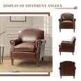 thumbnail image 7 of Vegan Leather Armchair Set of 2 Living Room Home Office Lounge Single Sofa Nailhead Rolled Arms Accent Chair Adult Brown, 7 of 7