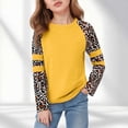 thumbnail image 2 of Yindaity Girls Long Sleeve Tops Girls Raglan Long Sleeve Shirts Kids Tops Fashion T-Shirts(Yellow,7-8 Years), 2 of 5