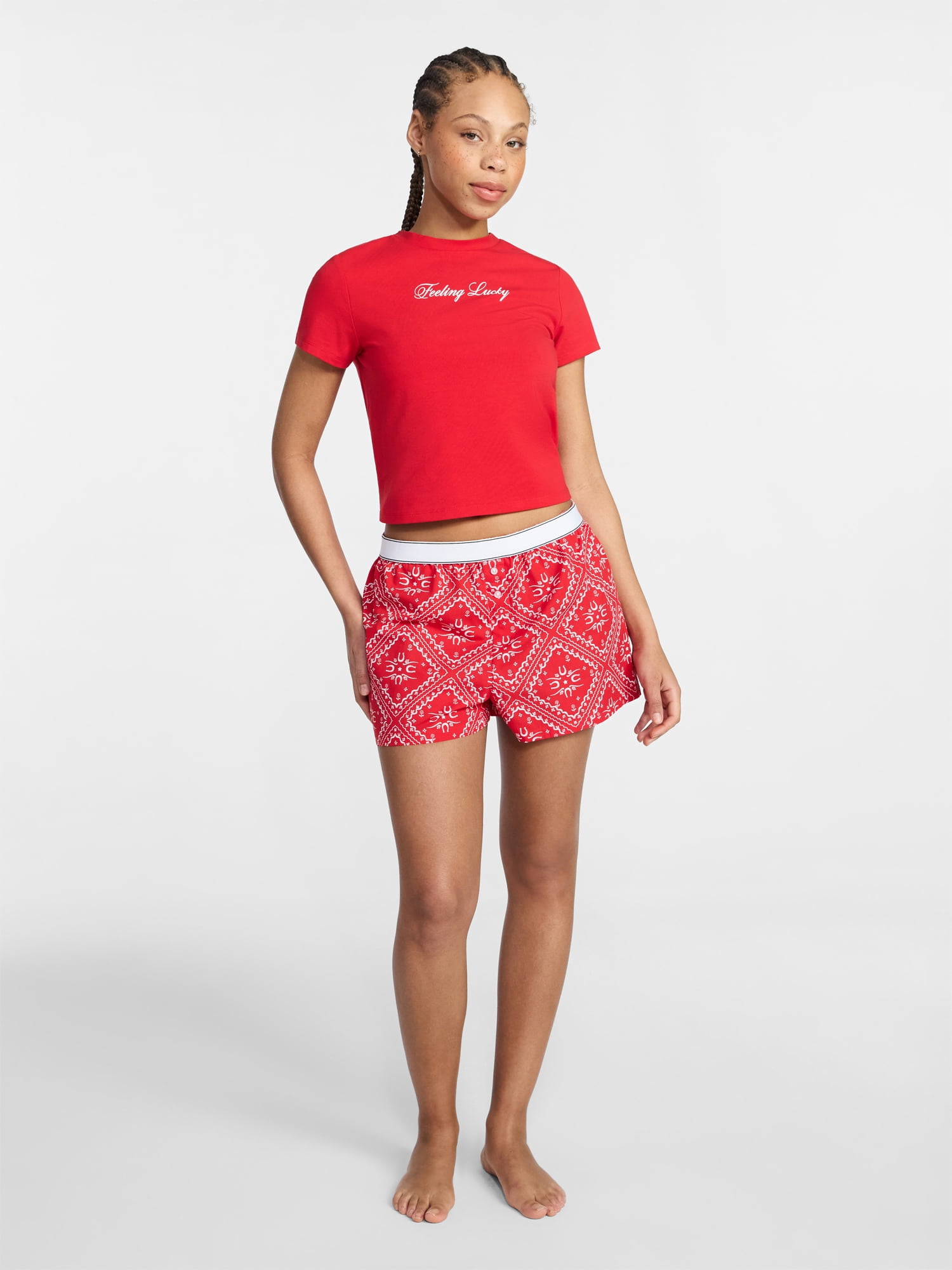 No Boundaries Graphic Baby Sleep Tee with Short Sleeves, Women's XS-XXL