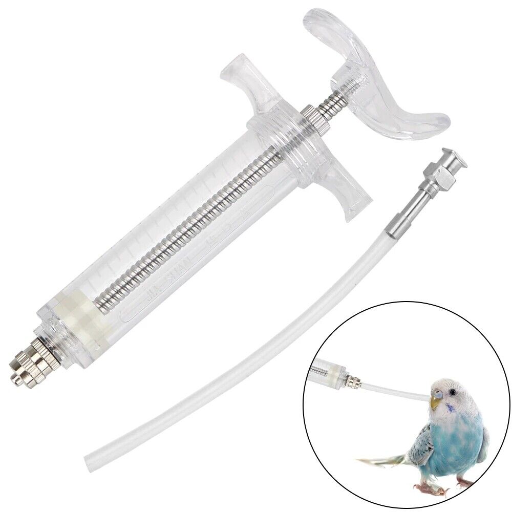 Birds Parrot Feeding Syringe Manual Rearing Gavage Curved Needle