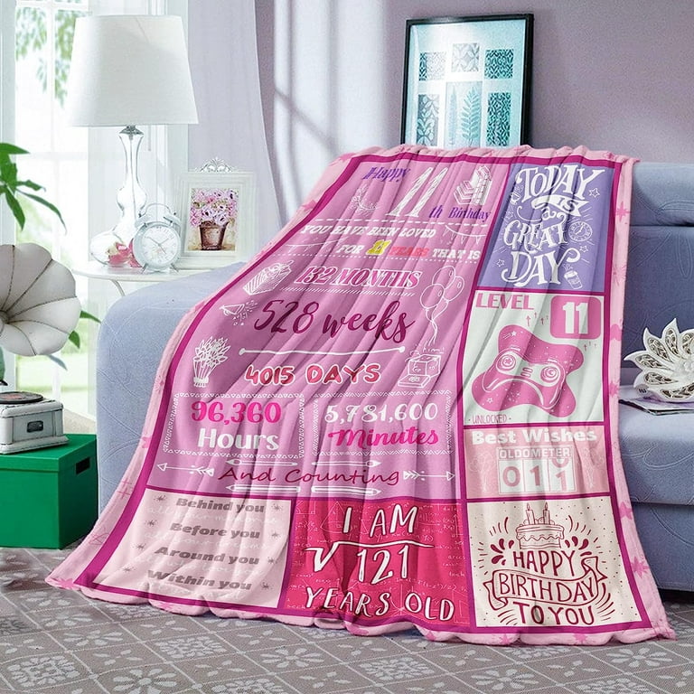 RooRuns 14th Birthday Gifts for Girls - Best Gifts for 14 Year Old Girls  Throw Blanket,Gifts for 14 Year Old Girls Teenage Girls Birthday  Decorations Gift Ideas 