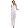 thumbnail image 6 of IBTOM CASTLE Women's Sexy High Waisted V-Neck Halter Wide Leg Long Pants Jumpsuit M White, 6 of 8