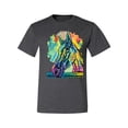 thumbnail image 2 of Colorful Horse Head Animal Lover Men's Graphic T-Shirt, Heather Black, Medium, 2 of 3
