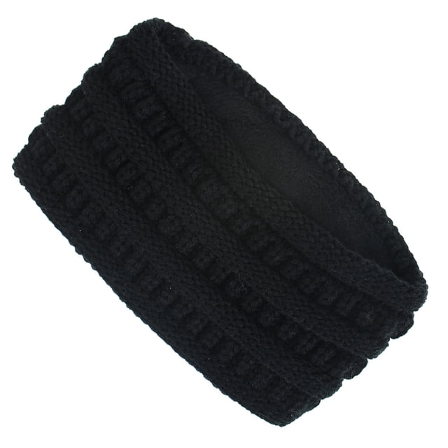 Diadema tejida Qarigey Cálido con estilo Negro