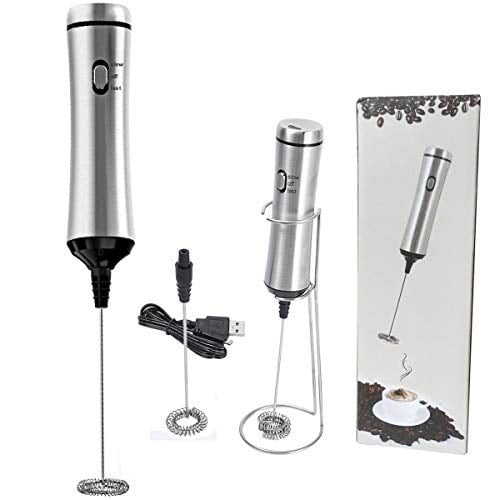 Milk Frother Electronic Rechargeable Milk Frother With 2 Stainless