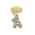 thumbnail image 5 of Unique Fashion 21 Hip Hop Iced Out Crown Bubble Initial Letter A Pendant 3mm 24" Cuban Chain Necklace, 5 of 5