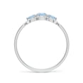 thumbnail image 2 of ANGARA Natural Floating Three Stone Aquamarine Ring with Diamond Halo in 14K White Gold for Women (Size-4mm) | March Birthstone, Anniversary, Jewelry Gift for Women | Natural Aquamarine Ring, 2 of 9