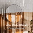 thumbnail image 2 of Bathway 100% EVA Shower Curtain Liner, 72 x 72 Inches Heavy Duty Shower Curtain and Liner 2-in-1 with 3 Clear Stones and 12 Brass Grommets, Color Block Soft Shower Liner - Clear & Amber, 2 of 8