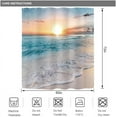 thumbnail image 3 of Beach Hawaiian Sea Sunset Shower Curtain for Bathroom Decor 72Wx72H Ocean Wave Sunrise Tropical Coastal Seaside Summer Scenery Art Printed Fabric Polyester Waterproof 12 Pack Plastic Hooks, 3 of 6