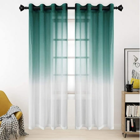Joyweifaux Linen Sheer Curtains 54 X 108 Inch Dark Green Grommet Grant Voile Semi For Bedroom And Living Room Set Of 2 Curtain Panels Canada Joyweifaux Linen Sheer Curtains 54 X, 108 Inch Sheer Grommet Curtains