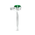 thumbnail image 3 of ANGARA Lab Grown Prong-Set Round Emerald Chevron Engagement Ring for Women in 14K White Gold (Size-6mm) | May Birthstone, Birthday, Anniversary, Jewelry Gift for Women | Lab-Grown Emerald Ring, 3 of 8