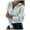 White, variant on Lovskoo 2024 Sweaters for Women Long Sleeve V-Neck Solid Color Zipper Split Sweater Blouse Gray