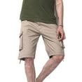 thumbnail image 2 of Flat Front Cargo Shorts for Men Baggy Work Out Cotton Hiking Casual Summer Multi Pockets Short, 2 of 6