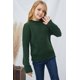 thumbnail image 4 of ABPHQTO Jersey infantil de mujer verde con cuello alto y dobladillo acanalado, 4 of 5