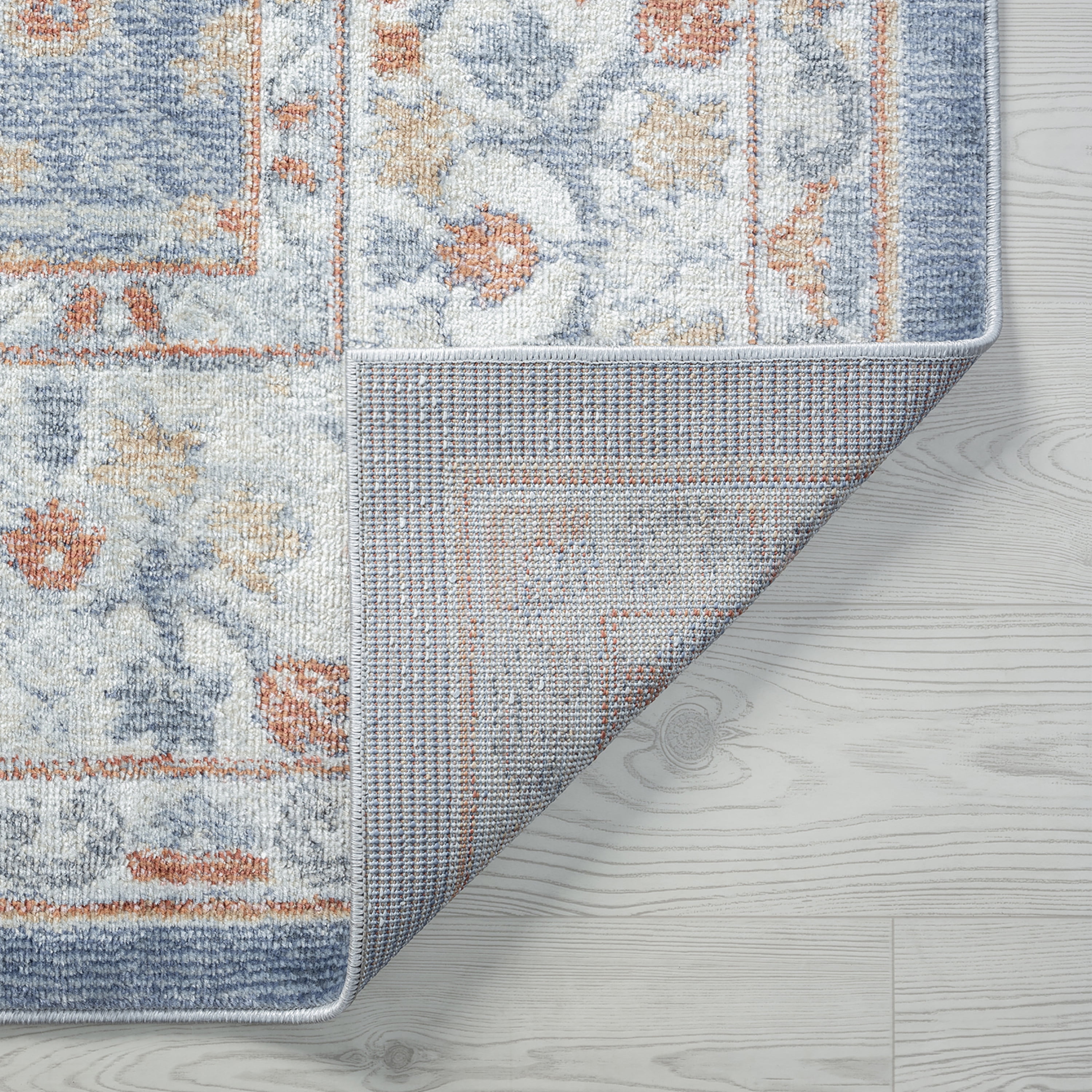 Allure Traditional 2' x 3' Navy and Rust Polypropylene Indoor Area Rug