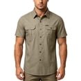 thumbnail image 4 of Qiyinn Men's Short Sleeve Tactical Shirts, UPF 50+ Ripstop Military Work Shirts, Breathable Button Down Outdoor Hiking Shirt, 4 of 5