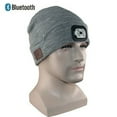 thumbnail image 2 of GRNSHTS Wireless Bluetooth Beanie Headset Hat with LED Light,Built-in Stereo Speaker and Mic Headphone Music Knitted Cap (Grey), 2 of 4