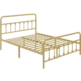 thumbnail image 2 of Alden Design Queen Size Metal Platform Bed Frame with High Headboard, All Ages, Antique Gold, 2 of 10