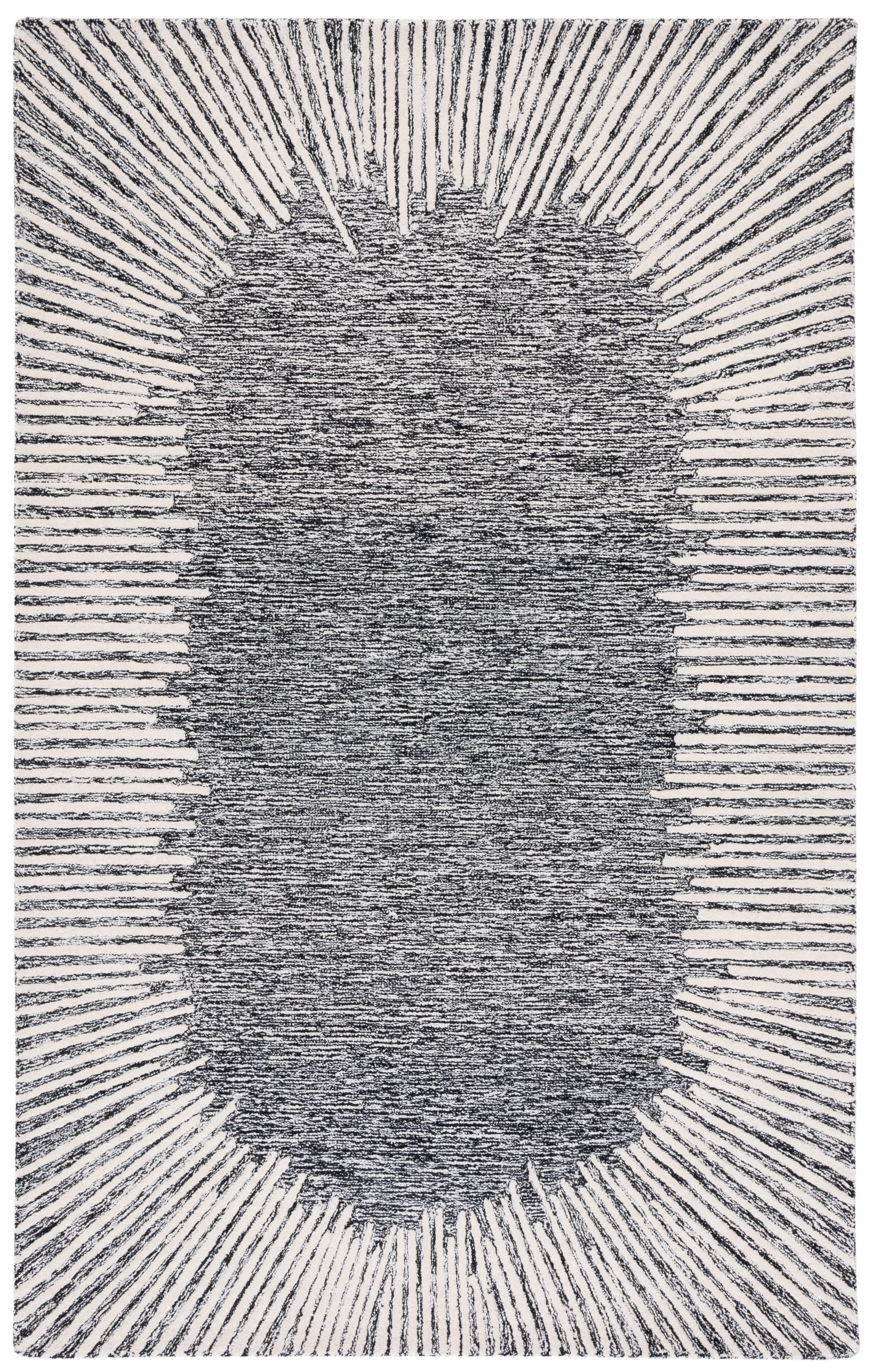 SAFAVIEH Abstract Frieda Radiate Area Rug, Black/Ivory, 5' x 8'