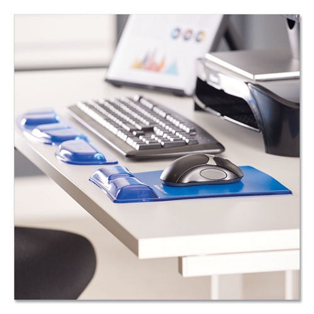 Gel Wrist Support with Attached Mouse Pad, 8.25 x 9.87, Blue | Bundle of 2 Each - image 2 of 5