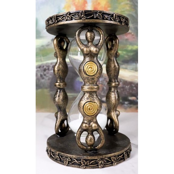 Wicca Yoga Metaphysical Sacred Spiral Goddess Shaman Triple Moon Sand Timer