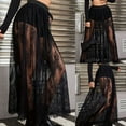 thumbnail image 5 of Women 2 in1 Flowys Meshes Lace Maxi Skirts A Line Long Skirt with Shorts Bottom Festival Raves Clothes Halloween Costume, 5 of 8
