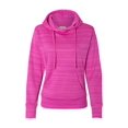 thumbnail image 1 of Ladies Striped Poly Fleece Lapover Hood -JA8662, 1 of 2