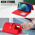thumbnail image 5 of Case Wallet for iPhone 11, [Wristlet & Crossbody Strap] RFID Blocking 5 Card Slots Stand [Shockproof TPU Shell] PU Leather Magnetic Flip Cover Compatible with iPhone 11, Red, 5 of 9