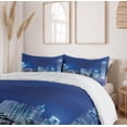 thumbnail image 6 of Ambesonne Urban Duvet Cover Sets, Hong Kong Skyline Night, 2-King, Purplegrey Royal Blue, 6 of 6