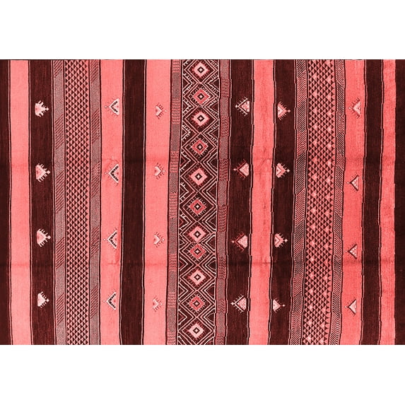 Ahgly Company Indoor Rectangle Solid Red Modern Area Rugs, 2' x 4'