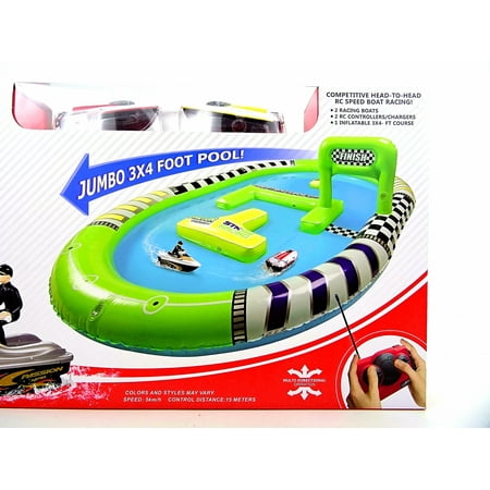 RC Racing Boat Battle Set - Remote Control Speed Boat Racing Set with Inflatable Indoor/outdoor