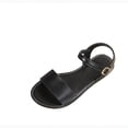 thumbnail image 3 of Women's Sandals,Summer Shoes for Women,Flat Sandals for Women,Women's Flats,Wide Flats for Women,Women's One Band Ankle Strap Flat Sandals Open Toe Walking Shoes,Black,8.5, 3 of 6