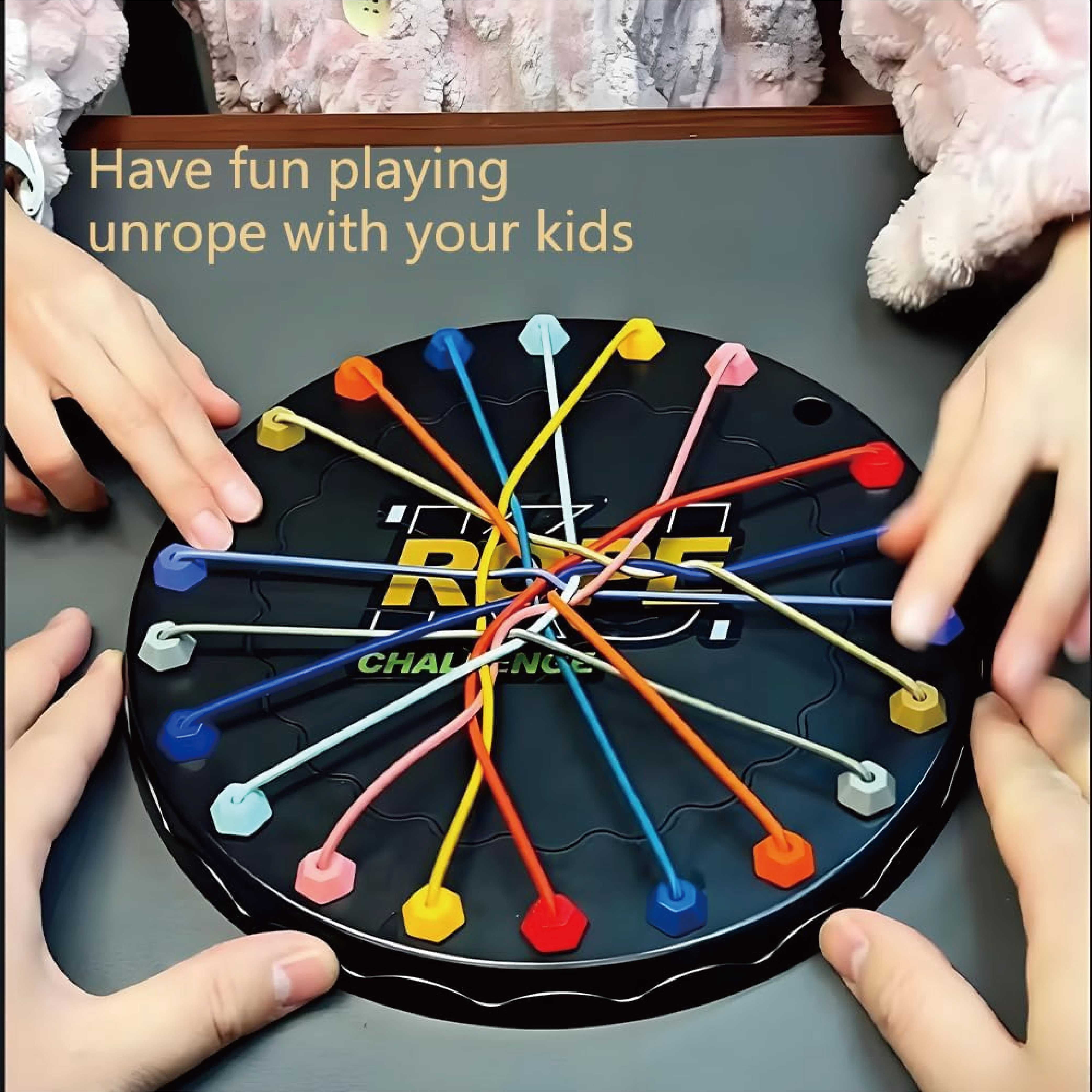 HEXKARUY Board games,Rope Untangling Puzzle Game, Educational Strategy Board Game, Family Travel Party Games with Multi-Level Challenges, Gifts for All Ages