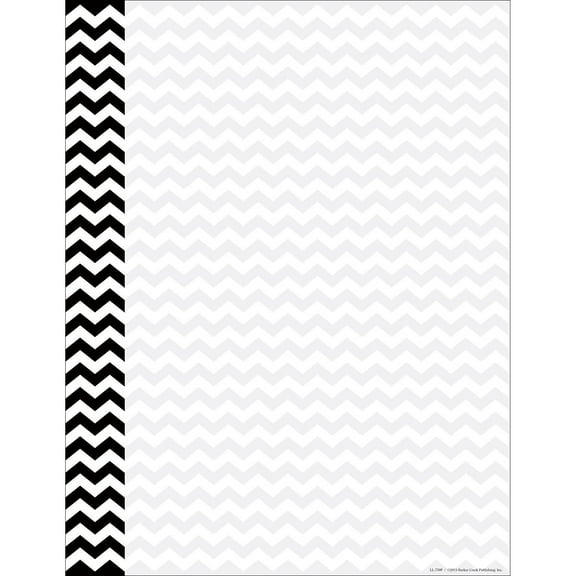 Barker Creek 8 1/2" x 11" Decorative Computer Paper Black Chevron 50/Pack LL739