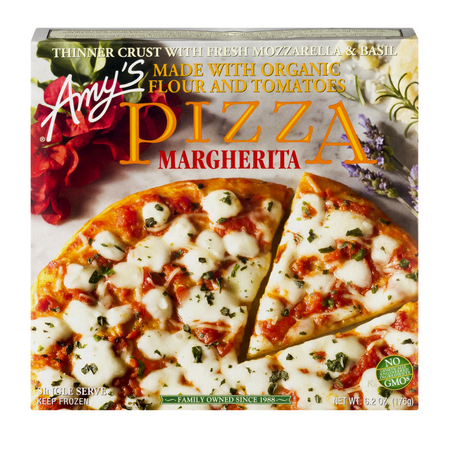 Amys Frozen Margherita Pizza, Hand-Stretched Crust, Single Serve, 6.2-Ounce