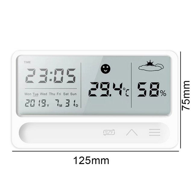 Higrómetro Termómetro Lcd Reloj Electrónico De Escritorio Medidor De Temperatura Humedad Despertador Higrotermógrafo Digital De Alta Precisión Minnieouse TO005028-00